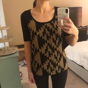 🖤🌟DAYTRIP Black & Tan Geometric Top